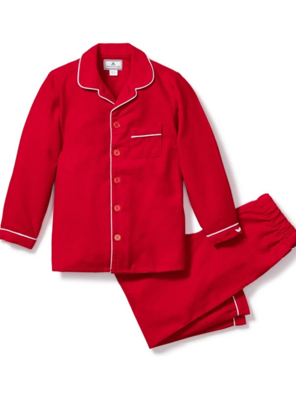 NWOT Petite Plume Youth Unisex Red Flannel 2 Piece Long Pj Set 14